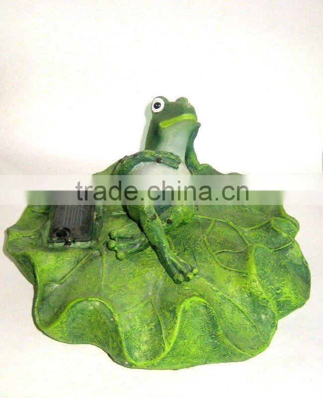 Polyresin Frog Solar light For Garden Decoration Products