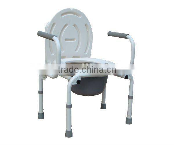 Steel commode chair with armrest