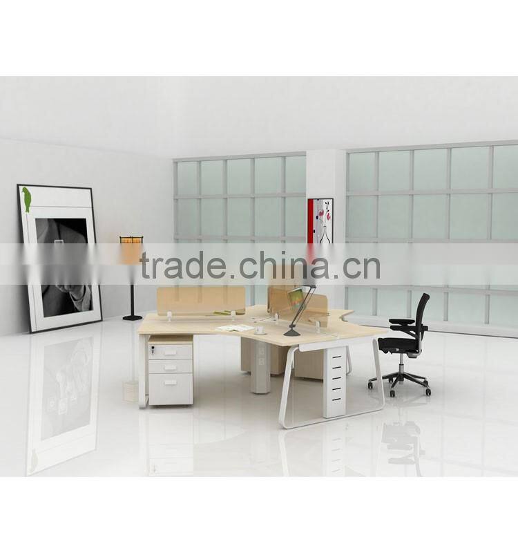 Modern Elegant 3 Persons 120 Degree Office Workstation