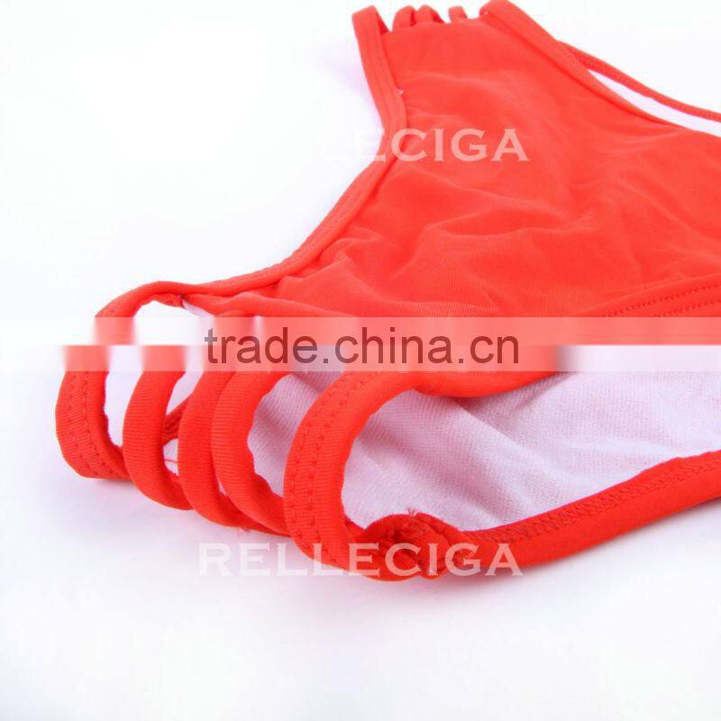 RELLECIGA Black Strappy Push-Up Bikini Swimwear Bandeau Top & Stretchy Cheeky Low Waist Bottom