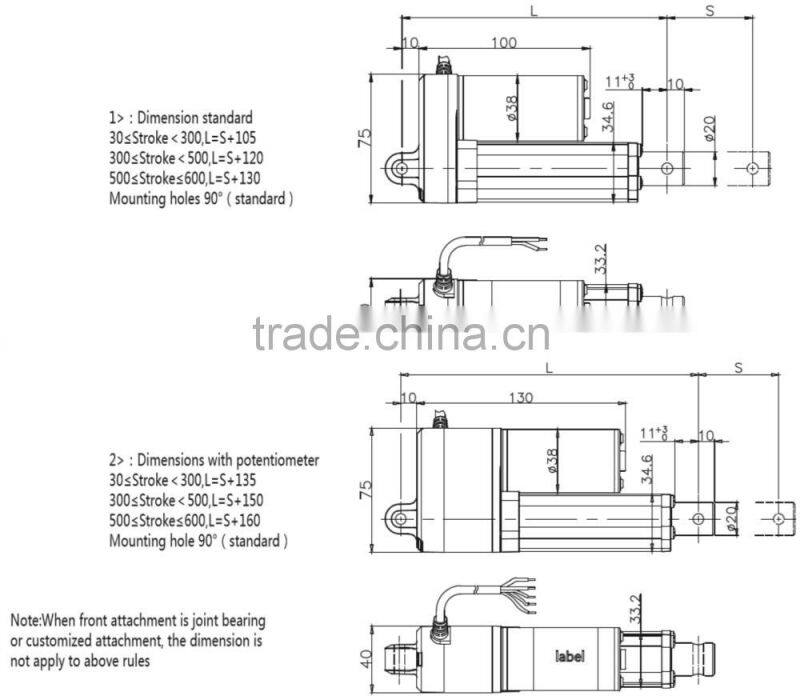12v window shutter lifting linear actuator