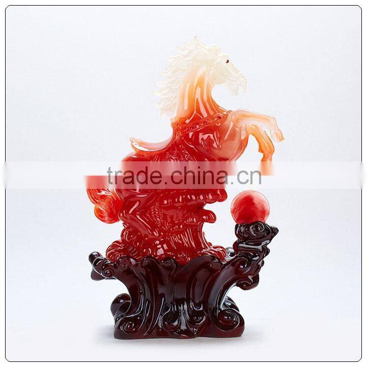 Red jade horse statue , resin statue home decoration,horse ornament