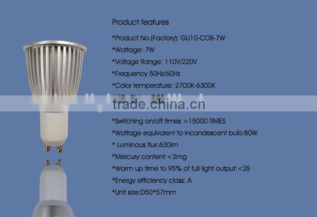 7w 9w China manufactory led 1000 lumen gu10