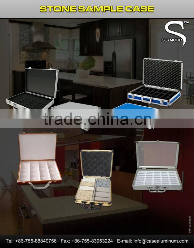 Hand Board Display Floor Tile Aluminum And Thick Handles Display Suitcase Rolling Sample Case