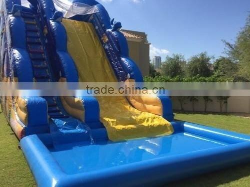 commercial grade inflatable long water slide splash wet dry inflatable slide with pool child play outdoor playground toy for USA