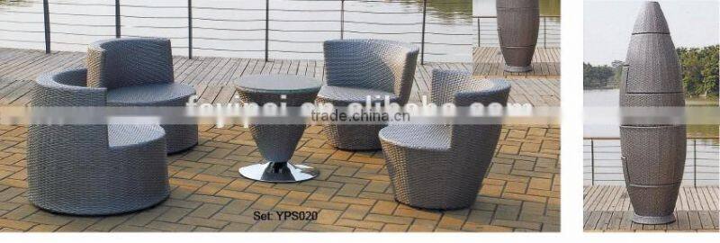 Outdoor dinning furniture unique design comfortable leisure rattan wicker garden set YPS020