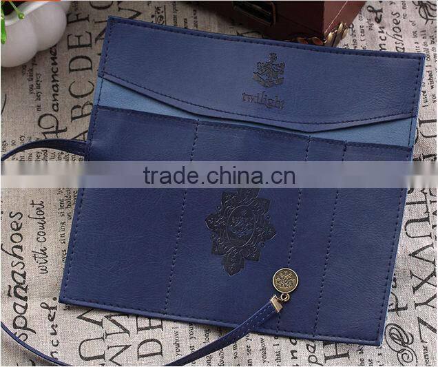 2014 novelty retro pu leather pencil case fashion stationary pu leather pen bags made in China