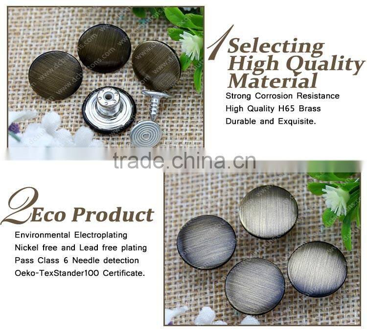 Factory Supply Fashion metal cover custom denim jeans button