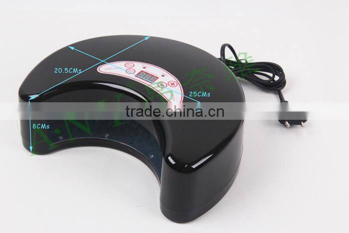Professional Salon Equipment Black Half Moon Gel Nail Curing Dryer Two Hands UV Lamp