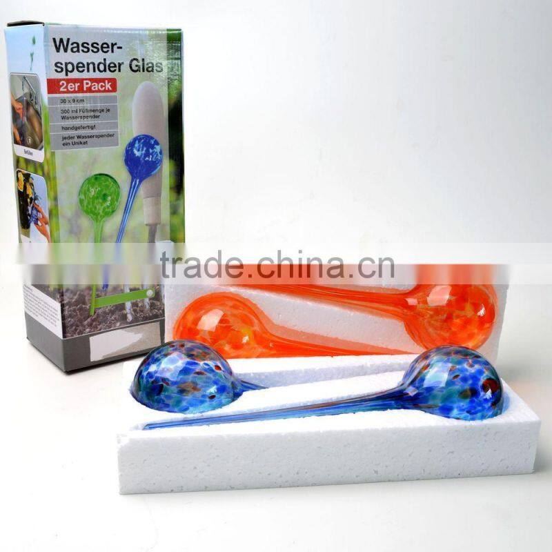 NEW!! Mixed Color Hand Blown Glass Flower Globe Satering Bulb Sprinkler Watering Ball