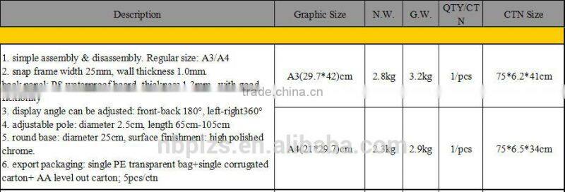 round base floor standing adjustable menu holder Advocate Pedestal Sign Stand a3