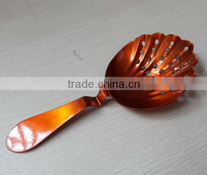 orange color stainless steel tea strainer, cocktail strainer, bar tools