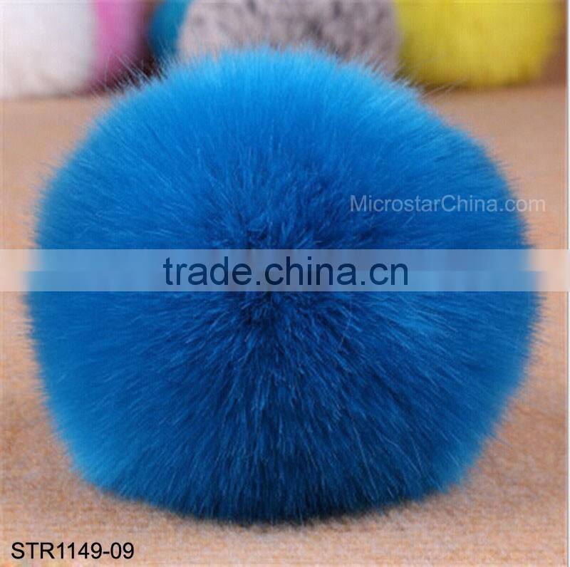 19 colors size of 10cm Cute Fluffy Ball imitation fox fur ball keychain Pendant Handbag Charm Keyring