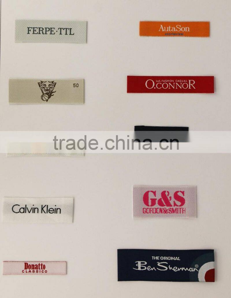 Cheap Custom Brand Name Center fold Sew into Garment Woven Clothing Labels