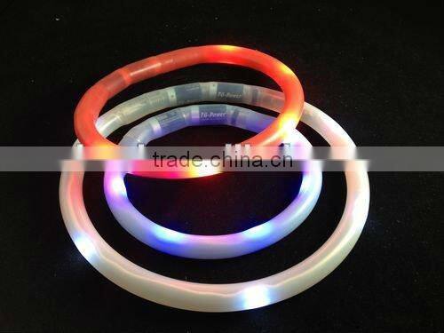 Fashion soft silicon led light pet collar for protection