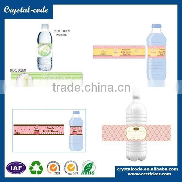 Paper roll custom printed permanent adhesive waterproof juice label