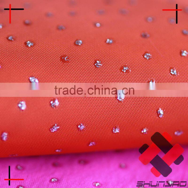 240T Polyester Pongee fabric with Silver Rubber Patch for kids wear