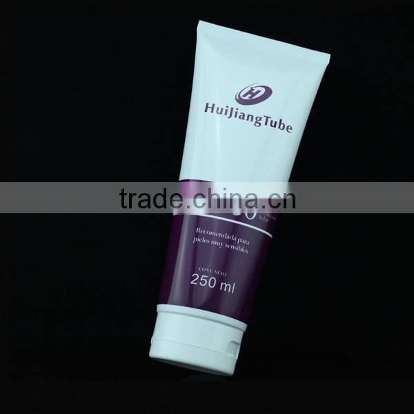 300ml cosmetic plastic matt transparent lotion tube with flip-top cap