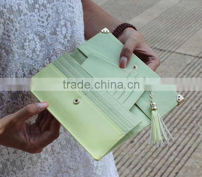 Korean bowknot PU long women wallet