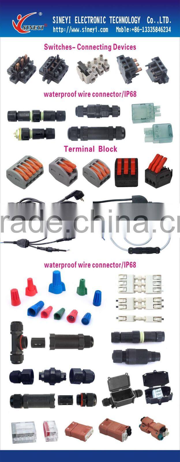 male female connector 12pole terminal block good quality
