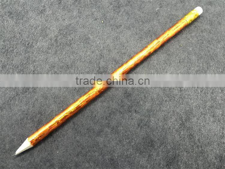 High quality HB Round 7 inch wooden laser foil hot transfer printing Pencil
