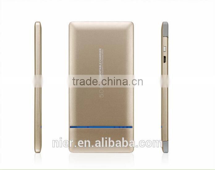 portable 5000mAh Premium gift slim power bank charger for iPhone 6 & smartphone