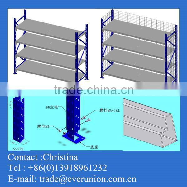 CE Certification 3000mm height adjustable 50 mm pitch metal pallet rack
