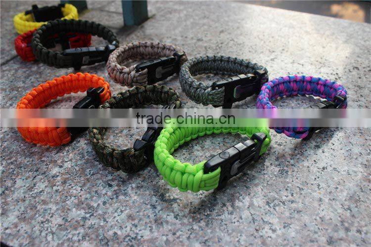 OEM Survival chain parachute cord Seven Core with whistle and fire starter UD06019