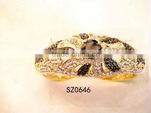Wholesale moroccan jewelry murano glass bracelet rigid bracelets with strass