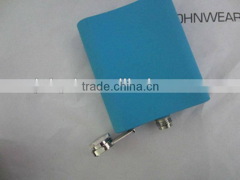 6oz trendy stainless steel painted hip flask and colored hip flask