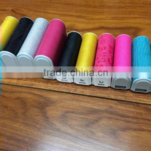 high quality PU Leather Tablet Cell Phone Battery Bank 2600mah