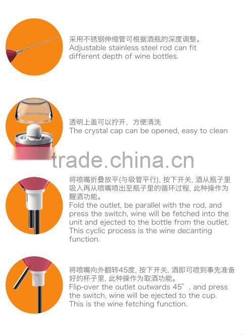 Lovely ABS 1300mAh mini wine dispenser bottle dispenser