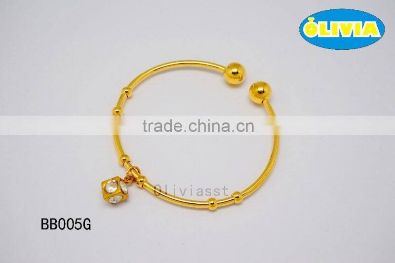 Olivia Jewelry 2016 New Design Women Kids Cuff Bracelets & Bangles Fashion Open Gold Bangle