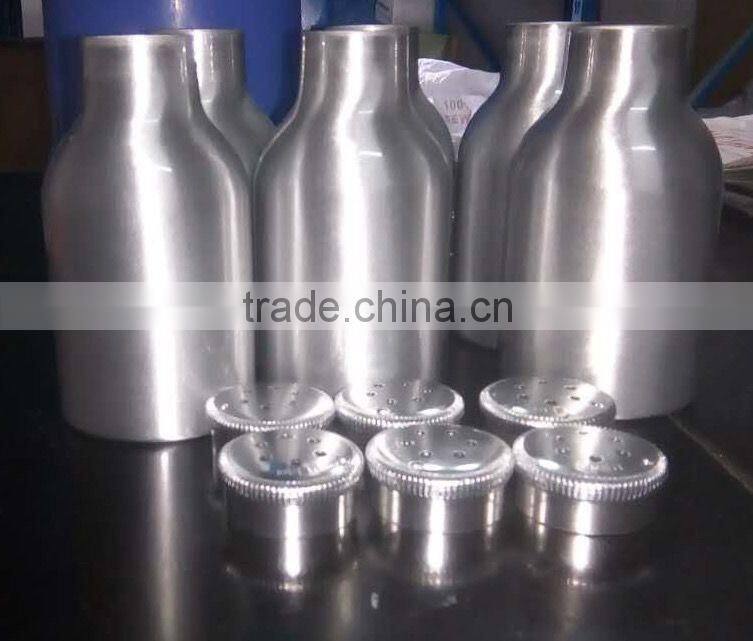 brushed aluminum sifter bottle