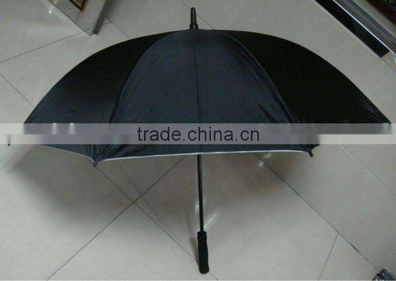 28"16ribs black large windproof manual UV golf umbrella