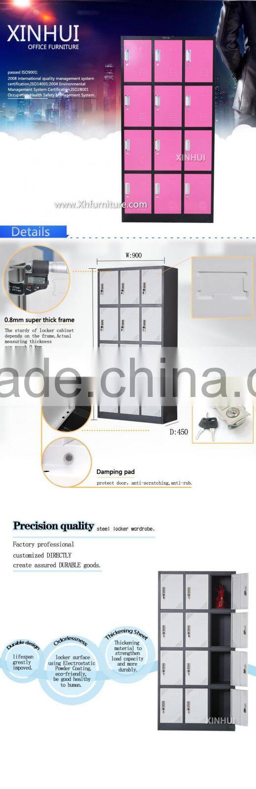 Cheap Knock down 12 door school metal storage lockers