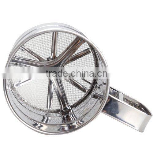 Mesh Flour Bolt Sifter Manual Sugar Icing Shaker Stainless Steel Cup Shape