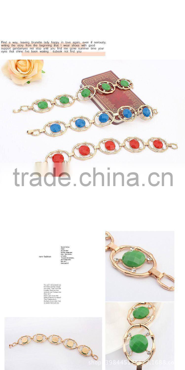 2015 Feichang anchor bracelet,magnetic Sapphire gemstone handmade bracelet