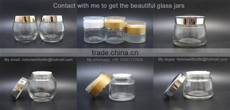 black glass jar cosmetics cream empty jar with glass jar for face cream