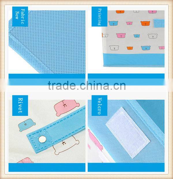 Factory price PE coating non-woven storage box with handle