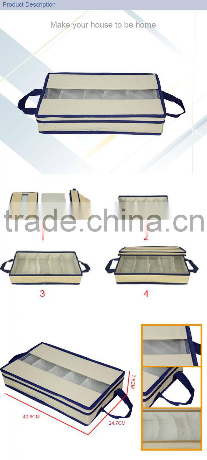foldable kitchen use fabric and cardboard flatware fork and spoon storage box