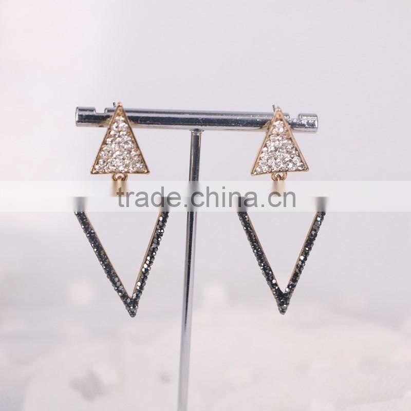 Fashion Triangle Shape Stud Earrings, ladies gold earrings