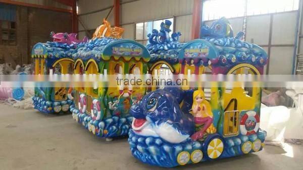 Amusement park ocean track train , animal style electric track train rides