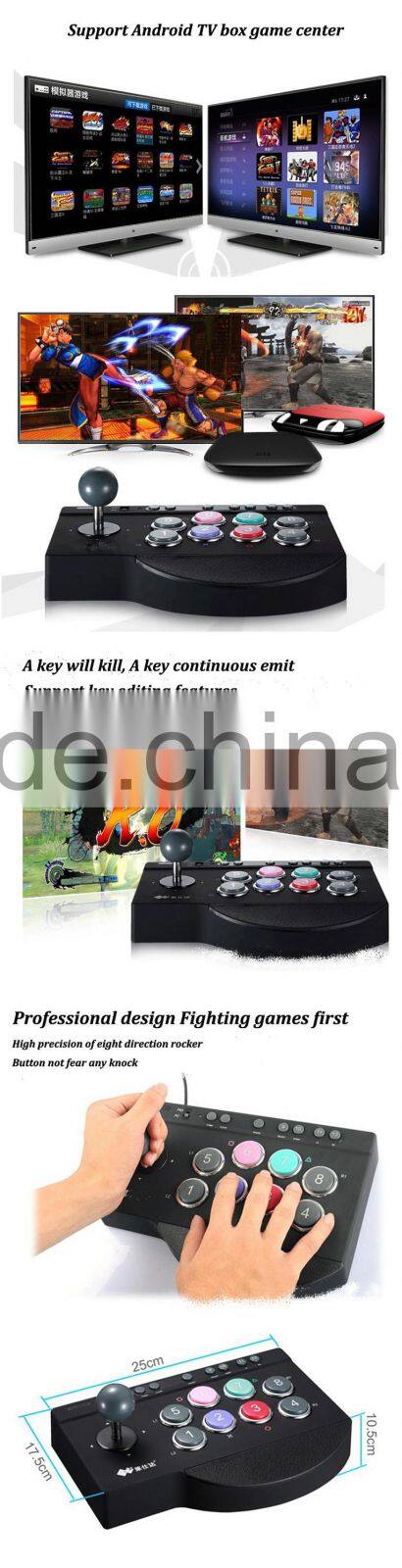 ABY 8 direction game rocker Fighting Stick Arcade Joystick Turbo Function eight Action Buttons Compatible for PC PS3