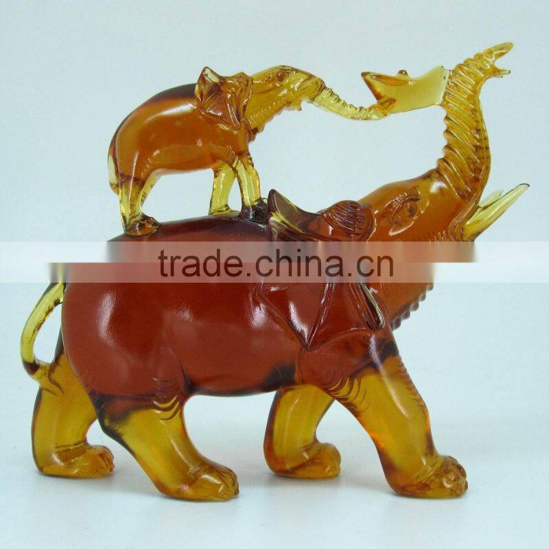 BJ038 colored glaze decoration--crystal saint elephant souvenir