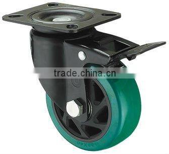 Heavy Medium Duty PVC Diamond Wheel With Double Brake