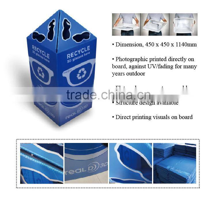 outdoor pp corrugated plastic recycle bin