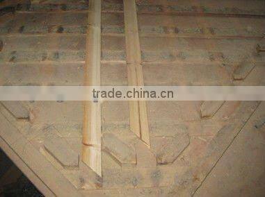 Solid wood lattice panels used as garden door