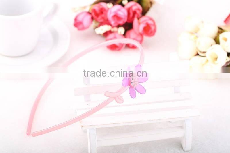 Cute baby kids handmade hair band acetate korean new hair ornament with teeth daisy flower rhinestone headband