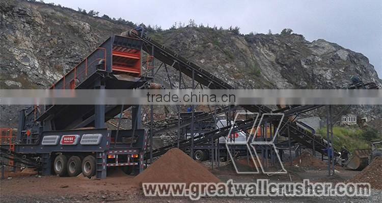 Mobile quarry stone crushing plant for aggregate with different capacity and size